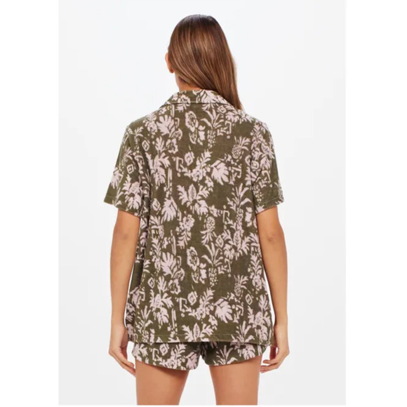 THE UPSIDE NWT Evereve Cocos Collared Stella Terry Cloth Shirt // XS - Picture 5 of 15